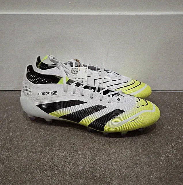 Adidas Predator Elite FT AG Cloud White Core Black Cleats Men's Size 8.5 JS0945