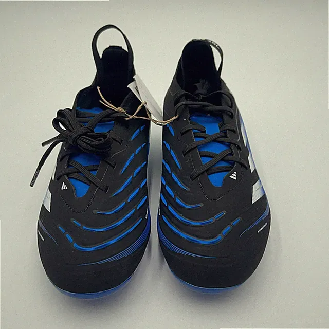 Adidas Predator Elite FT F Soccer Shoes Cleats Kids Size 1 Black Blue Lace Up