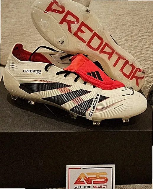 Adidas Predator Elite FT FG Soccer Cleats Mania Tongue Beckham Off White-Red SZS