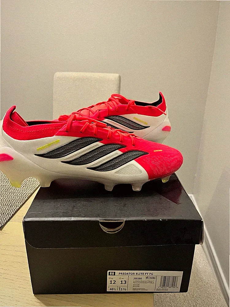 adidas Predator Elite FT FG Soccer Cleats Men's US 12 Medium D Red