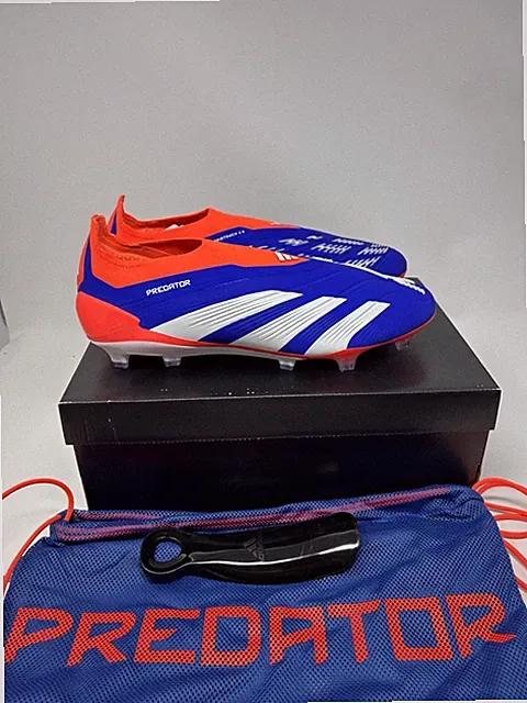 adidas Predator Elite Laceless FG Soccer Cleats Lucid Blue IF6447 Mens Size