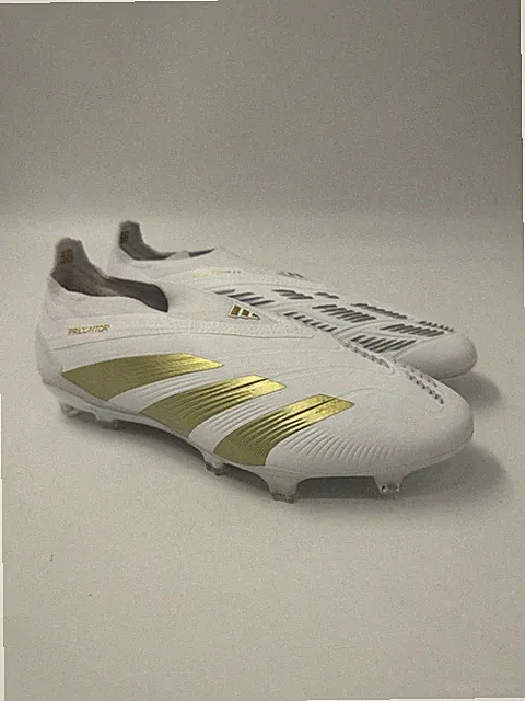 adidas Predator Elite Laceless FG White Gold Soccer Cleats IF6448 Men’s Size 7