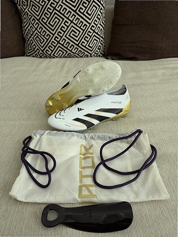 Adidas Predator Elite Laceless Firm Ground Soccer Cleats Men Size 9 White JI1079