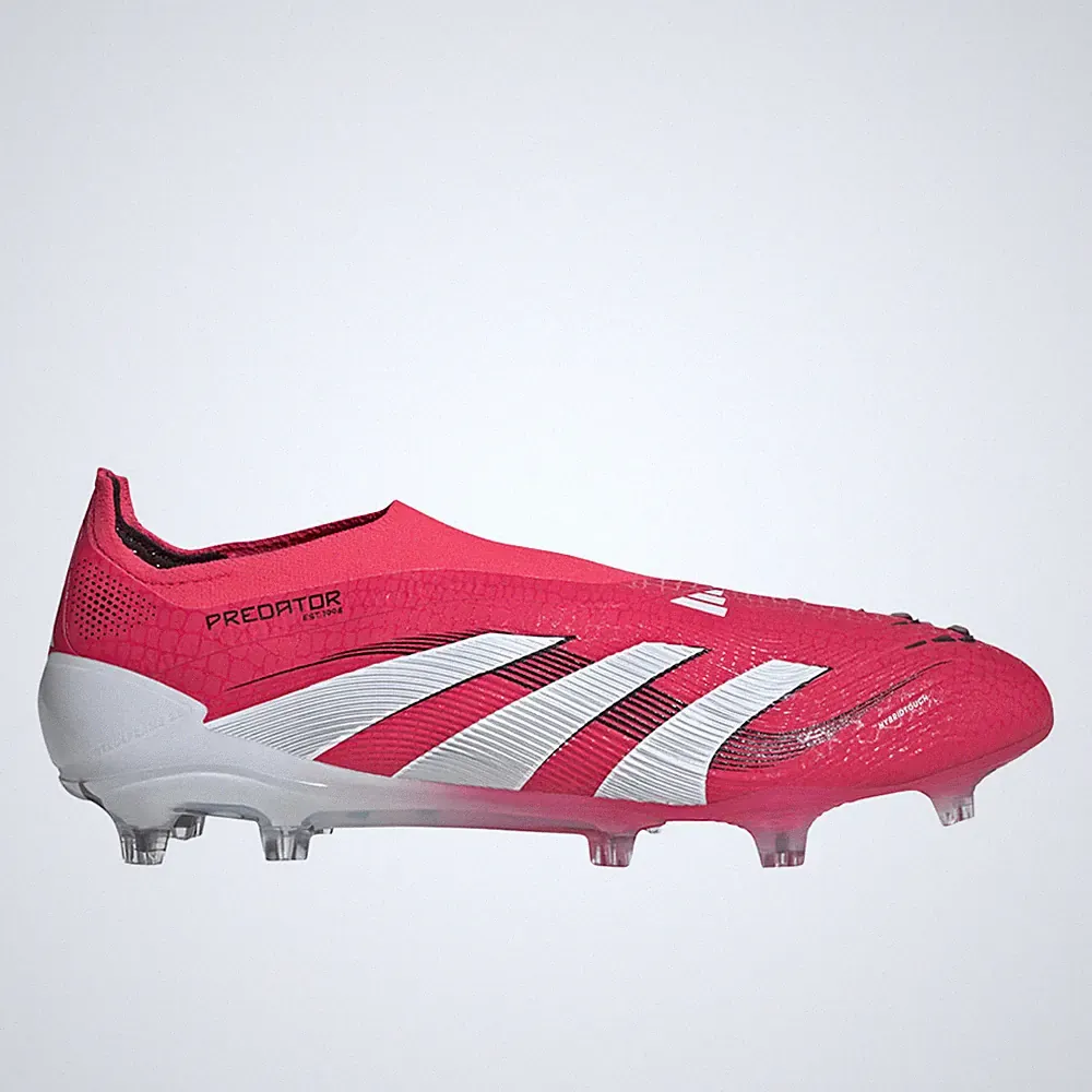 adidas Predator Elite Laceless Firm Ground Soccer Cleats Mens Red Sneakers Athle