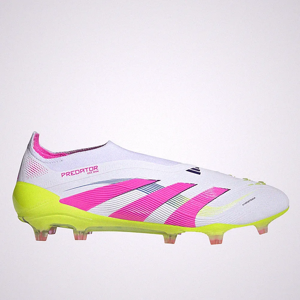 adidas Predator Elite Laceless Firm Ground Soccer Cleats Mens White Sneakers Ath