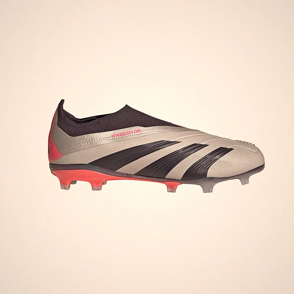 adidas Predator Elite Laceless Firm Ground Soccer Cleats Youth Boys Grey Sneaker