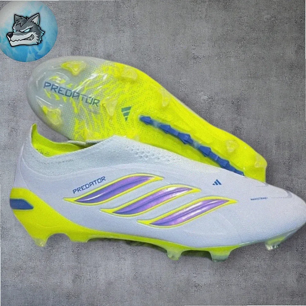 adidas Predator Elite Laceless LL FG Soccer Cleats Blue Men's Size 13.5 JS0410