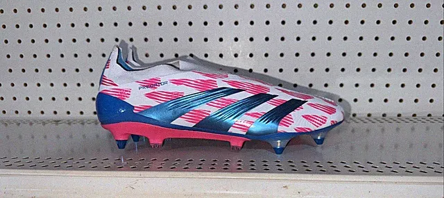 Adidas Predator Elite Laceless SG Mens Soccer Cleats Size 10 White Pink Blue