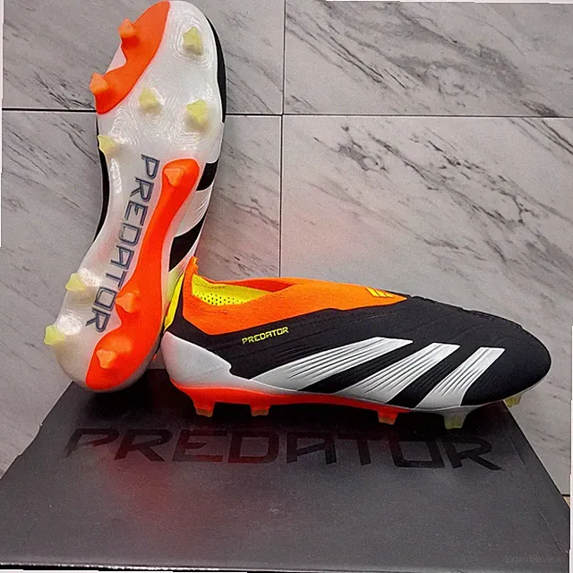 Adidas Predator Elite LL FG Core Black White Red Soccer Cleats IE1805 Men's 8.5