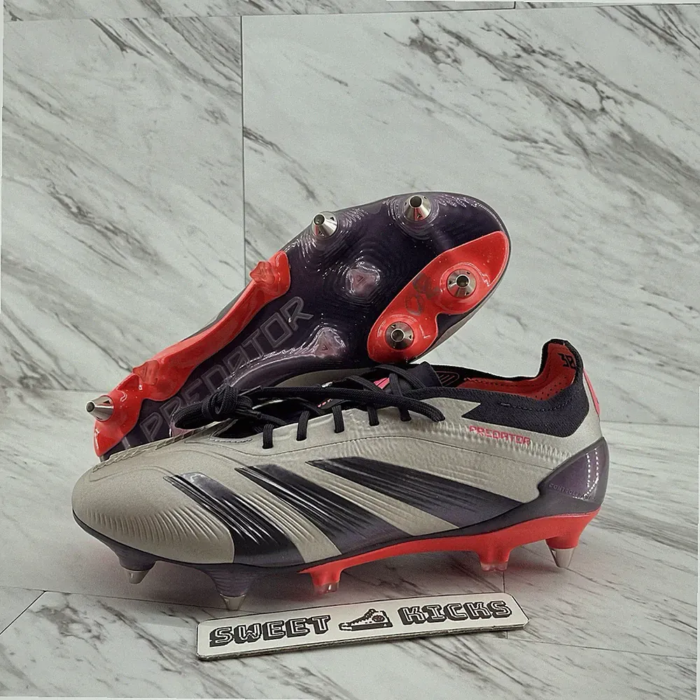 Adidas Predator Elite SG Grey Black Soccer Cleats ID0913 Men’s Size 6.5