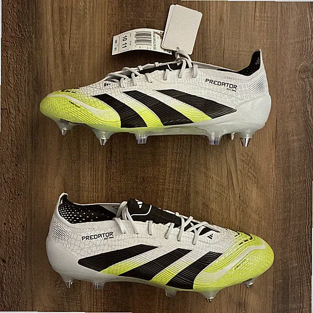 Adidas Predator Elite SG White Green Men Size 10 Soccer Cleats JI1067