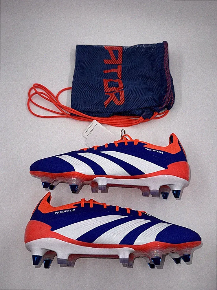adidas Predator Elite Soft Ground Soccer Cleats Blue White Red IF6323 Pick Size