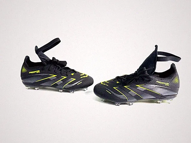 Adidas Predator Elite Tongue FG Soccer Cleats Black Lemon Kids Size 12K JR4537