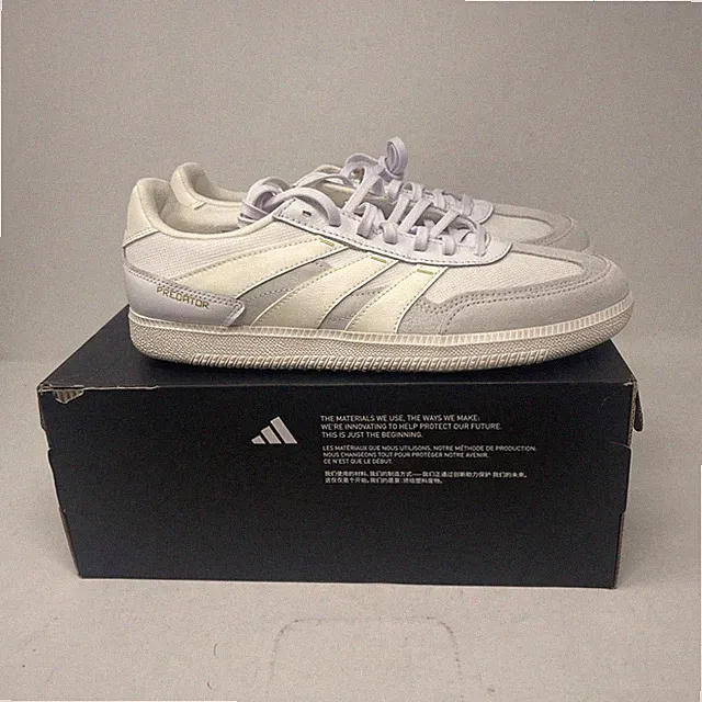 Adidas Predator Freestyle Suede Mesh Soccer Shoes White Size Men's 8.5 New w/box