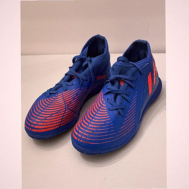 Adidas Predator Indoor Soccer Shoes Blue Orange Youth Sz 2.5