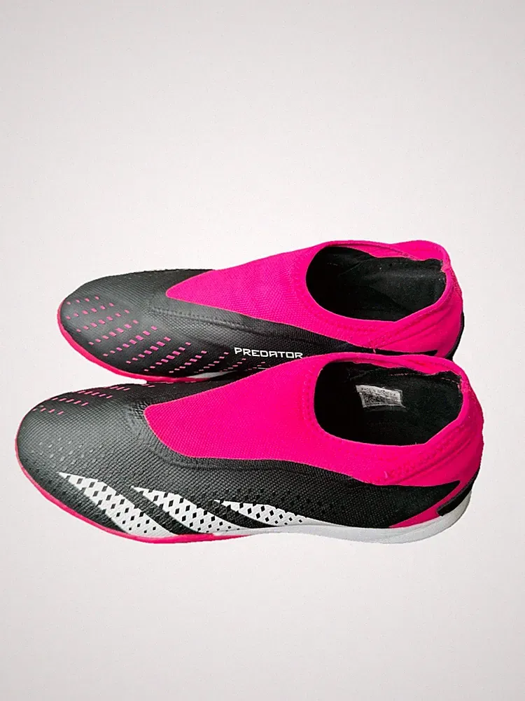 adidas Predator laceless Unisex Turf Soccer Shoes Black/Pink/White size 8.5M