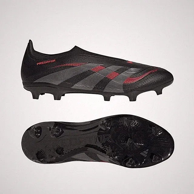 Adidas Predator League FG Cleats Stealth Victory Core Black Red Size M12 W13