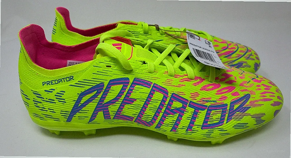 Adidas Predator League FG MG Soccer Cleats Neon Green Mens Size 9.5