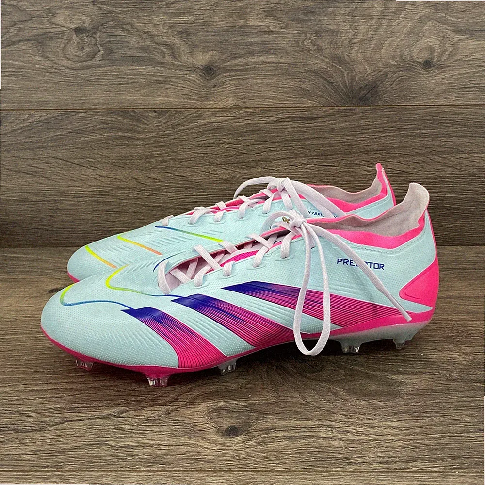 adidas Predator League FG Soccer Cleats Mens 10.5 Light Blue Pink IH8724