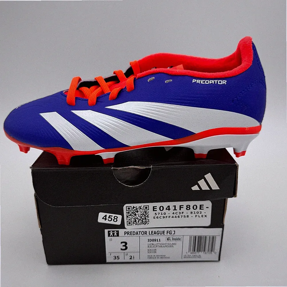 adidas Predator League Firm Ground Junior Soccer Blue ID0911 Youth Size 3 NEW