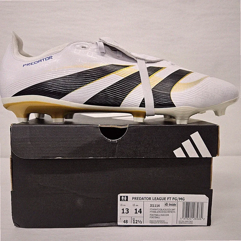 Adidas Predator League FT FG/MG Soccer Cleats JI1114 White Black Men Size 13