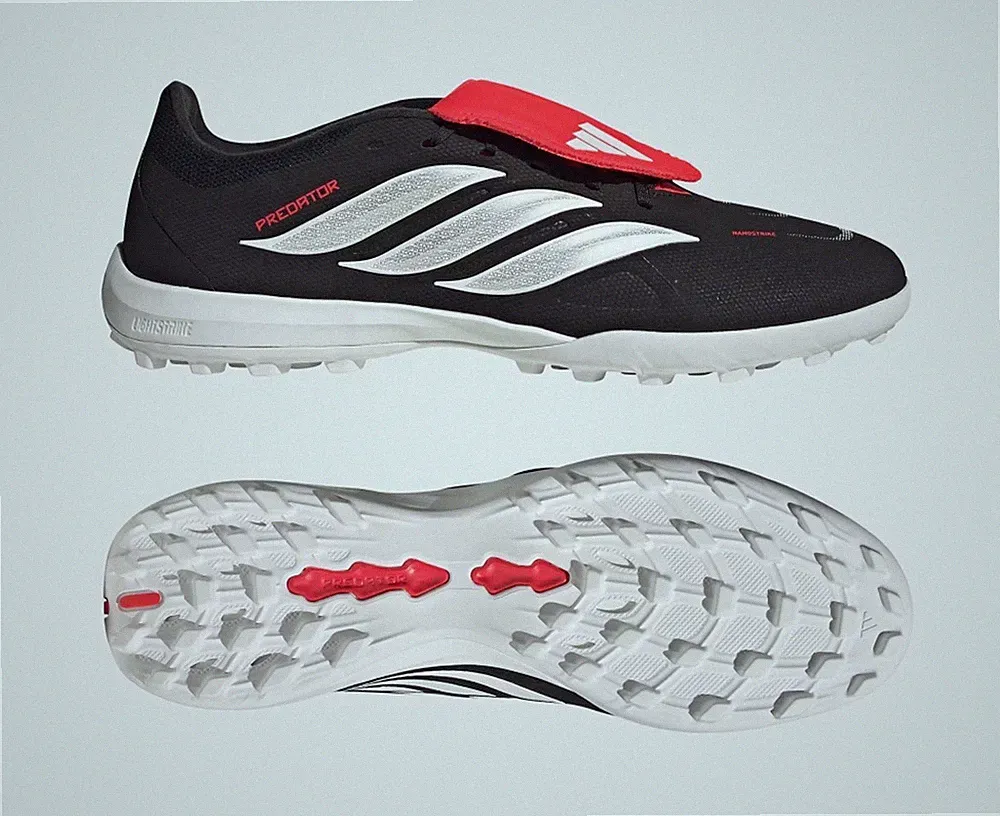Adidas Predator League FT TF Turf Soccer Cleats Black Red JR5029 Mens Size 11