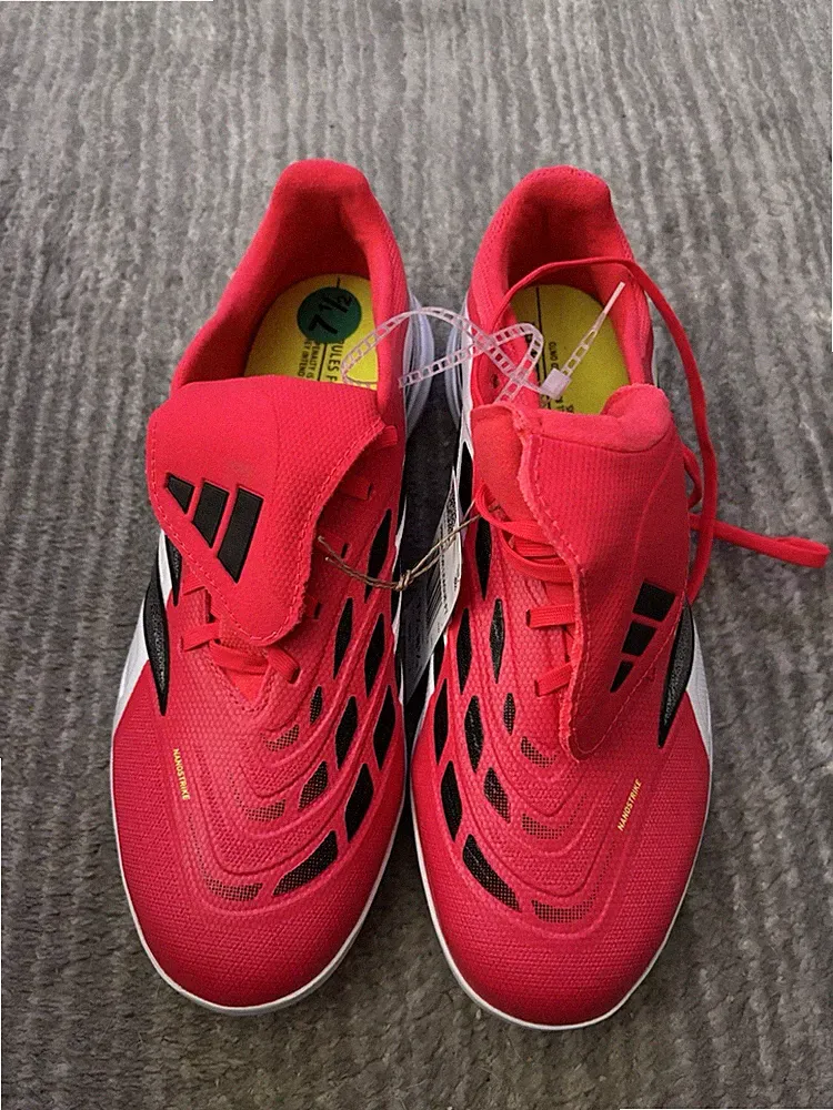 Adidas Predator League FT TF Turf Soccer Cleats Shoes Red JR7873 Mens Size 7.5