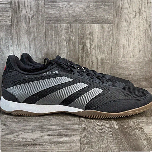 Adidas Predator League Indoor Soccer Mens 12.5 Black Silver Gum NEW