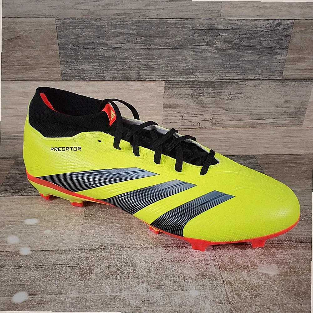 Adidas Predator League Mid Mens Shoes Sz 11.5 Yellow Black Lace-Up Soccer Cleats