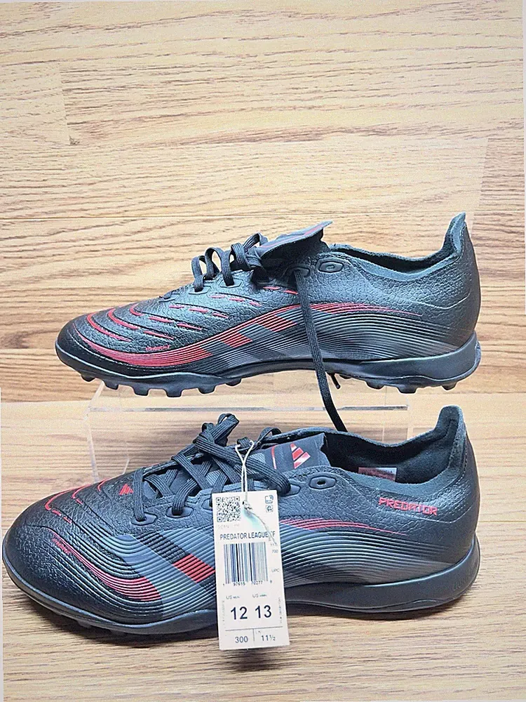 Adidas Predator League TF Cleats Mens Size 12 Black Red Turf Soccer boots ID3768