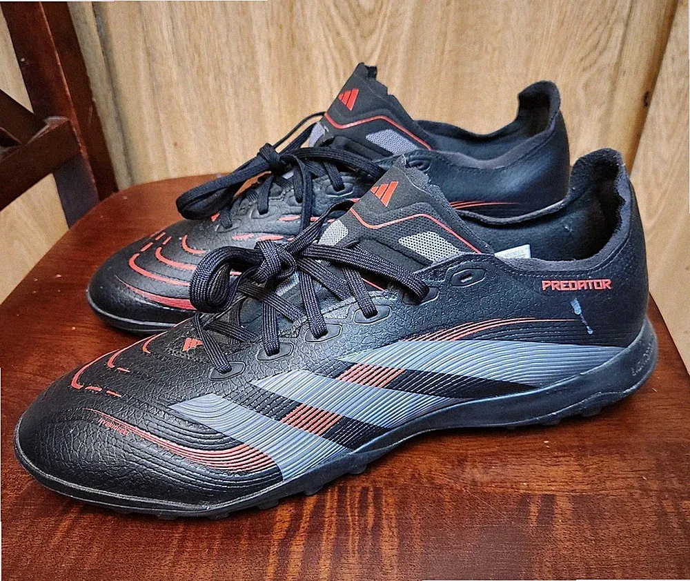 Adidas Predator League Turf Black & Red Soccer Cleats Mens Sz 11.5 ID3768