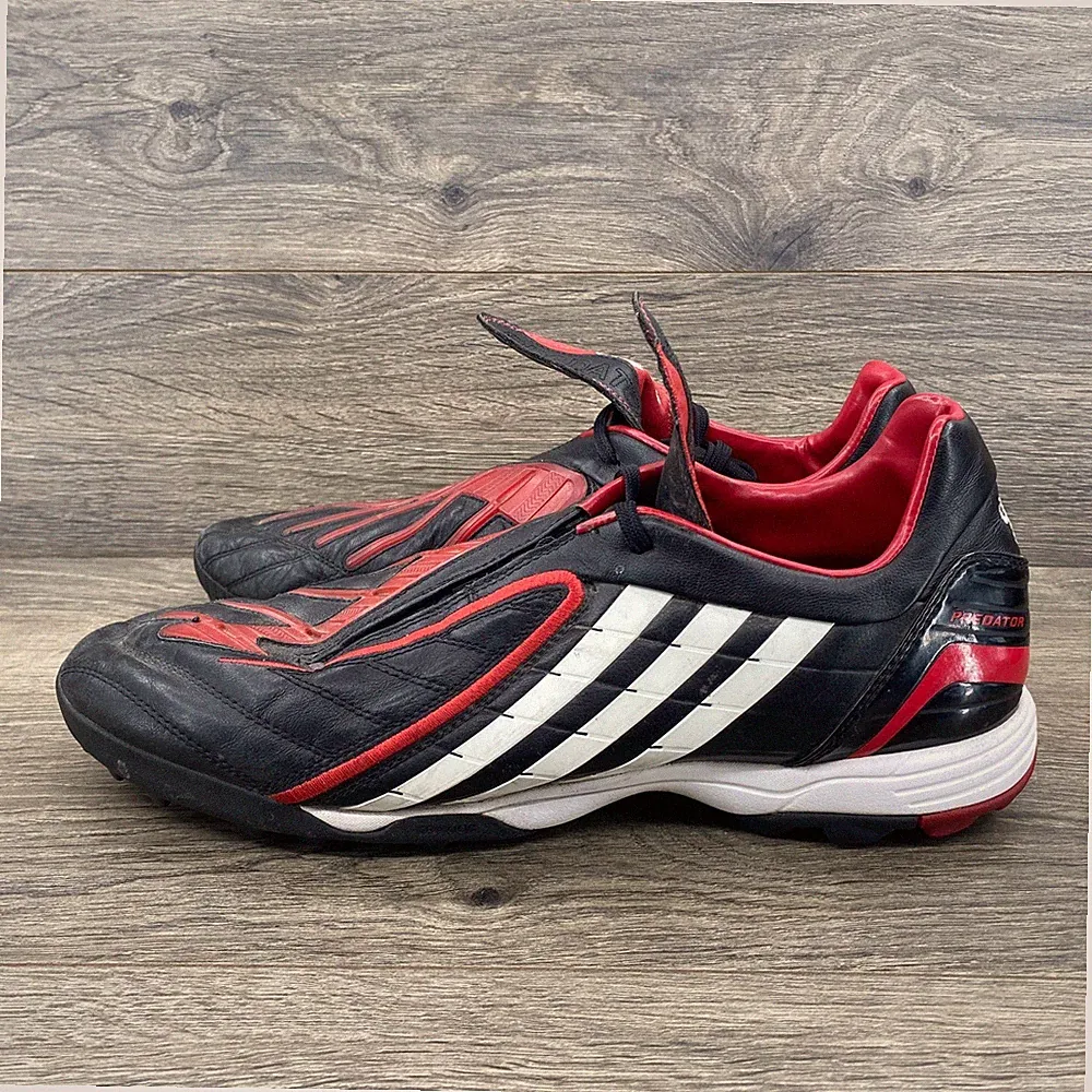 Adidas Predator Power Swerve TRX TF Soccer Turf Mens 13 Black Red 031710 VTG