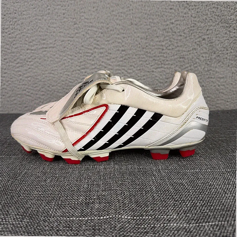 adidas Predator PowerSwerve TRX FG Mens 9 White Black Red Soccer Cleats 013823