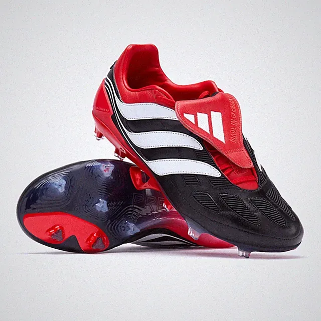 adidas Predator Precision FG Black Leather Boots Soccer Cleats Shoes Men Size