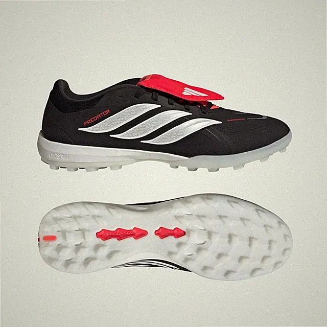 adidas PREDATOR PRO Fold-Over Tongue Turf Football JR7865 Black White Red Men's