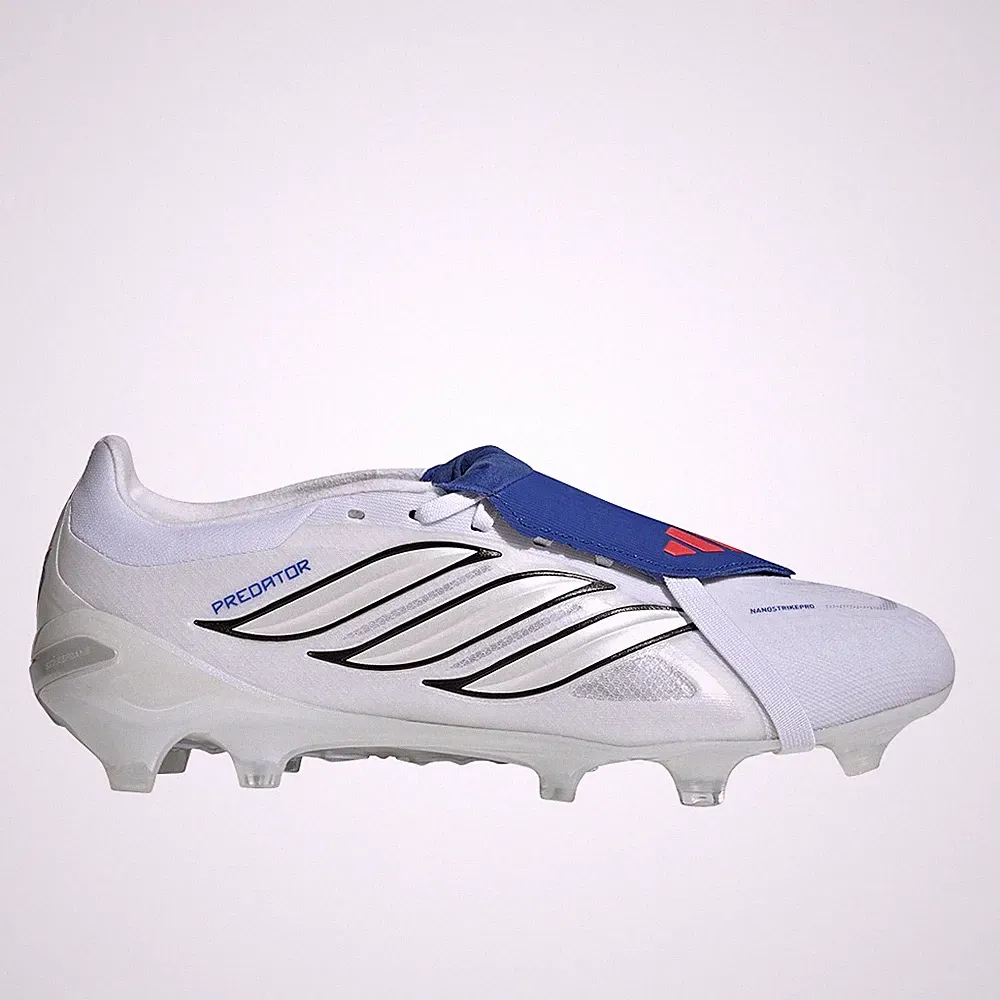 adidas Predator Pro FoldOver Tongue Firm Ground Soccer Cleats Mens Blue, Silver