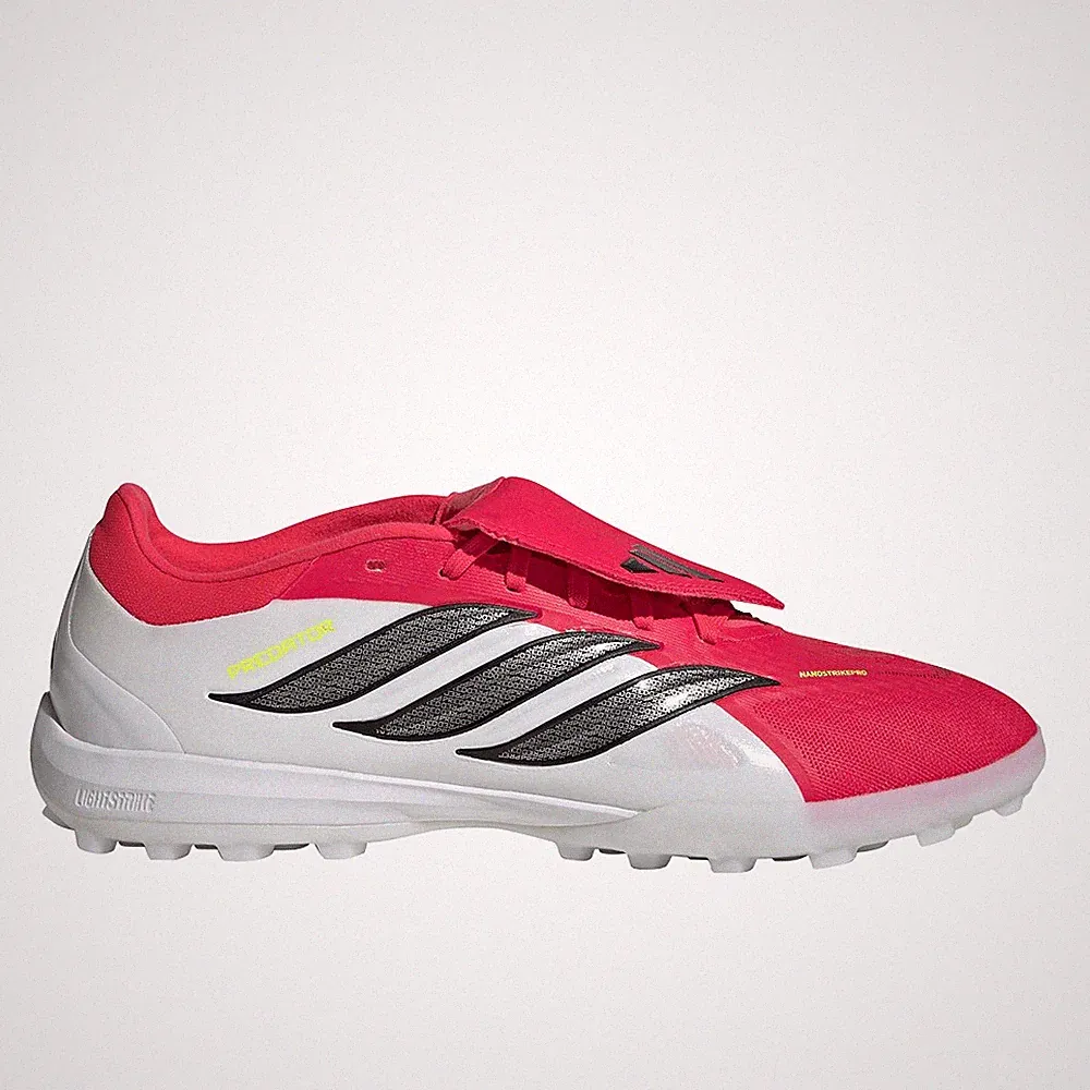 adidas Predator Pro FoldOver Tongue Turf Soccer Cleats Mens Red, Silver Sneakers