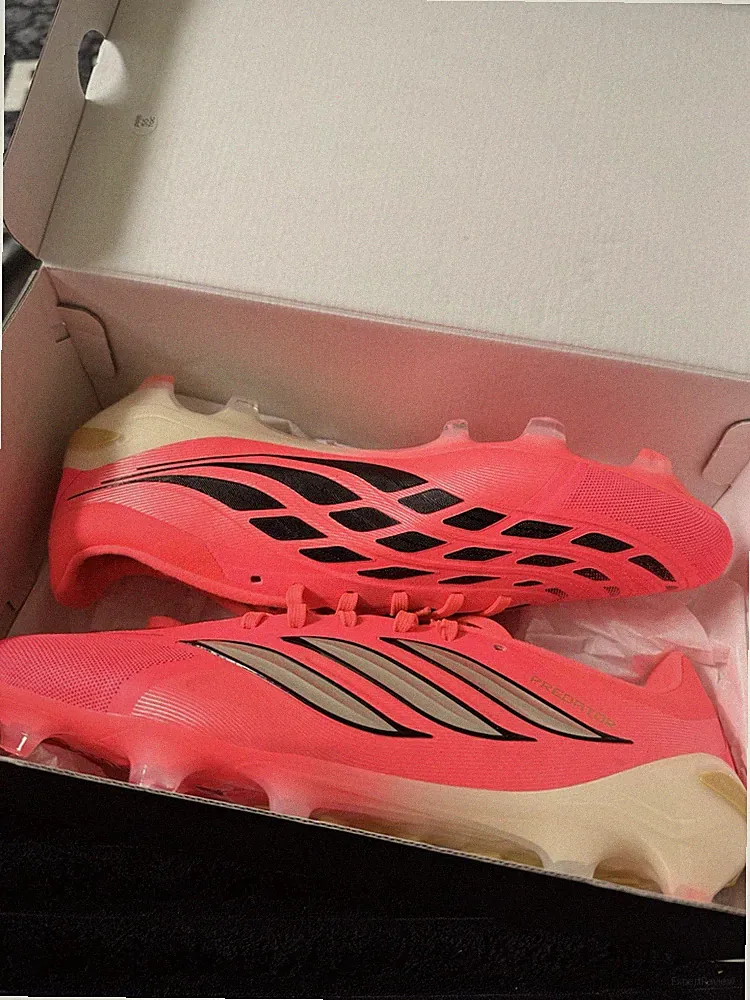adidas Predator Pro FT FG Lightweight Soccer Cleats Pink/Beige/Black HQ0015