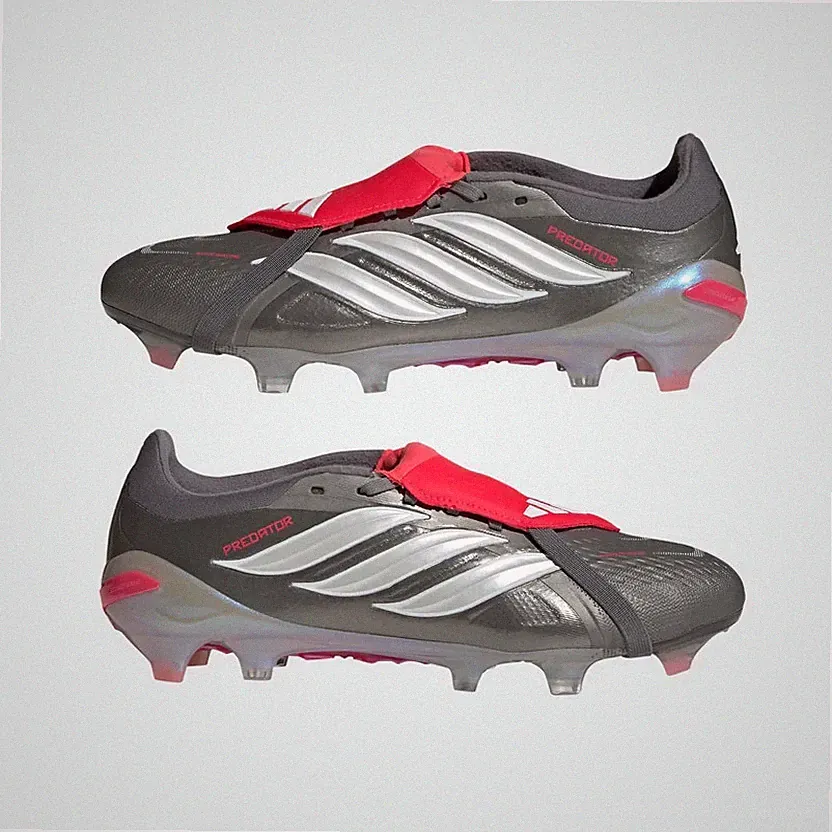 Adidas Predator Pro FT FG Soccer Cleats - Size 5.5 US Mens Grey Metallic / Red