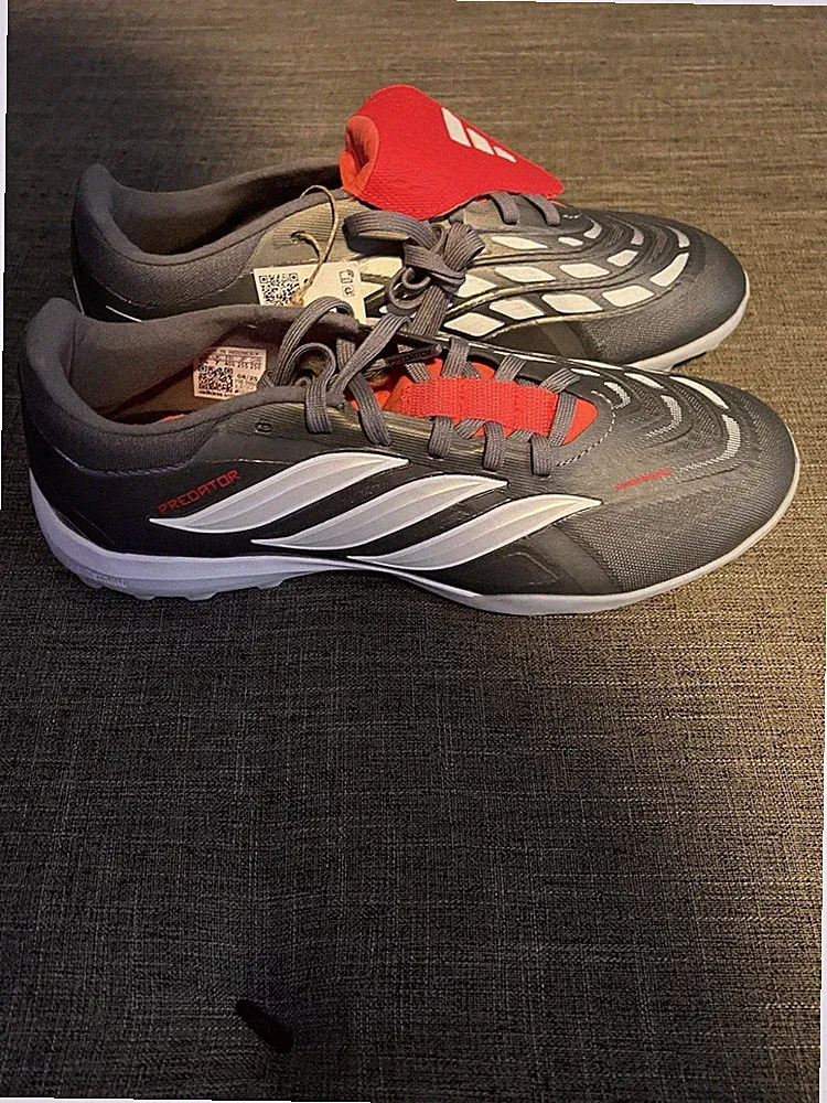 Adidas Predator Pro FT TF Mens 7.5 Soccer Cleats Artificial Turf Iron Metallic