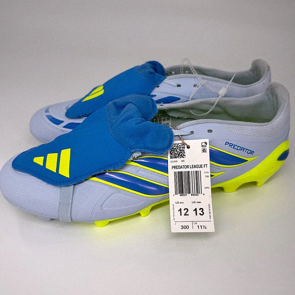adidas Predator Pro Soccer Cleats Mens 12 Blue Yellow NWT Foldover Tongue