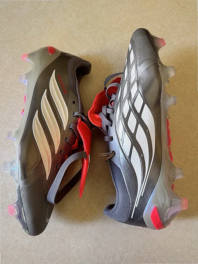 Adidas Predator Pro Tongue FG Football Soccer Cleats Grey Men’s Size 8.5 JR3324