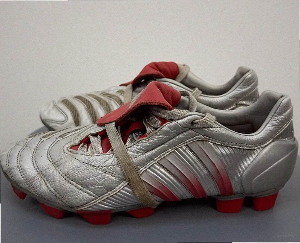 Adidas Predator Pulse TRX FG Pro 2004 Silver Red Leather Soccer Cleats US 9
