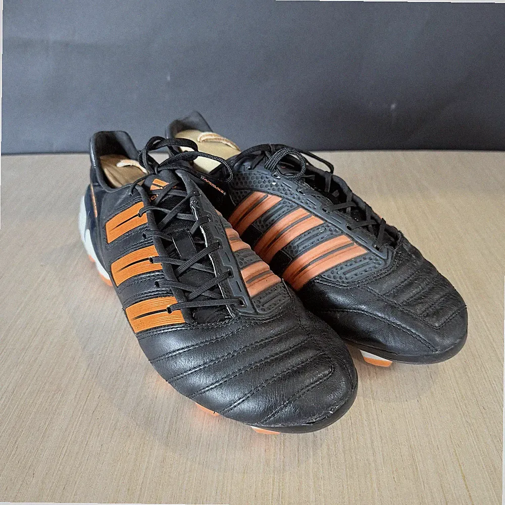 Adidas Predator Shoes Mens Size 9 Black Orange Leather Soccer Cleats V23524