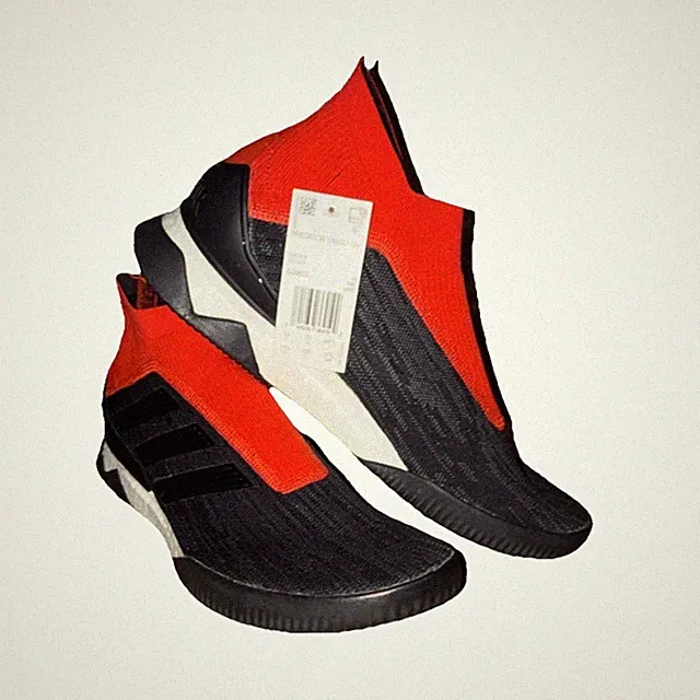 adidas Predator Tango 18+ AQ0603 Black Red White Athletic Sneakers Mid Top