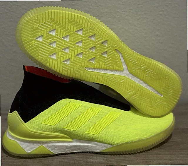 Adidas Predator Tango 18+ Boost Size 9.5 Solar Yellow Indoor Soccer Futsal Shoes