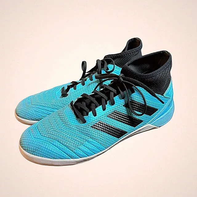 Adidas Predator Tango 19.3 Indoor Soccer Shoes Mens 9 Blue Cyan Black Cleats