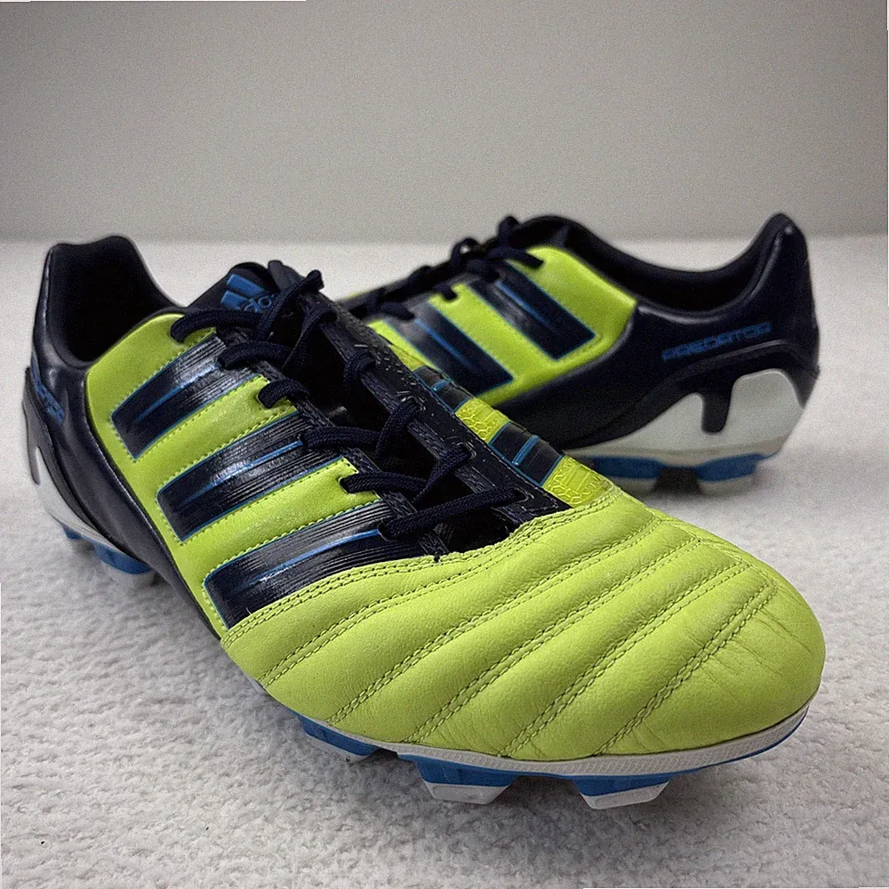 ADIDAS 'Predator TRX FG' Mens Soccer Cleats 10.5 Neon Yellow/Blue Football 2011