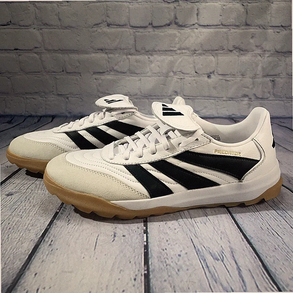Adidas Predator Turf Training Soccer Shoes White Black IH5076 Mens Sz 9 Women 10