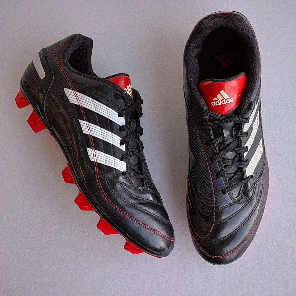 Adidas Predator X TRX Soccer Cleats Men 7.5 Black Red Leather Football Boot VTG